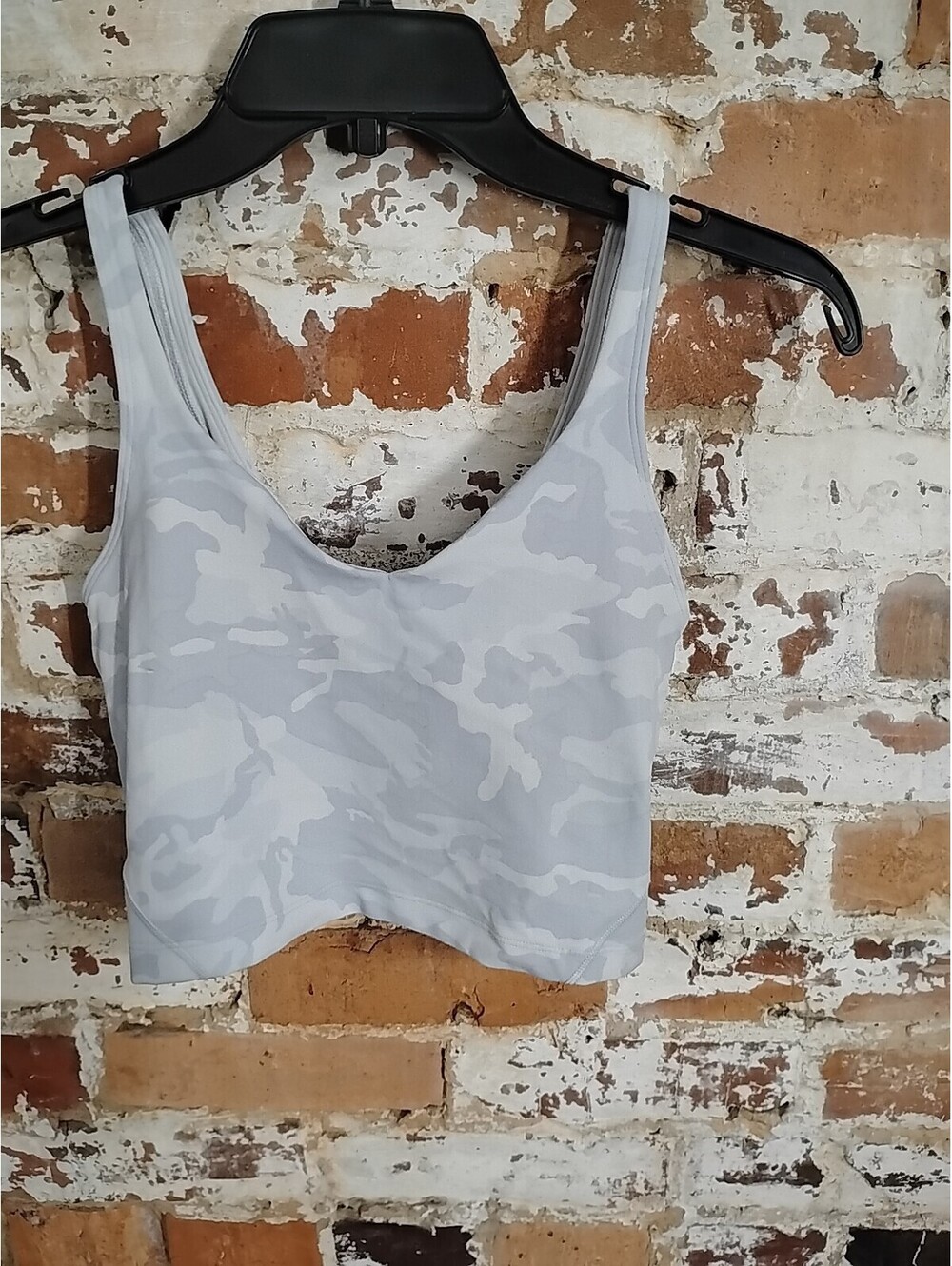 Lululemon Align Tank Top Womens 4 Grey Camk V Neck Gym Cropped Athletic Yoga